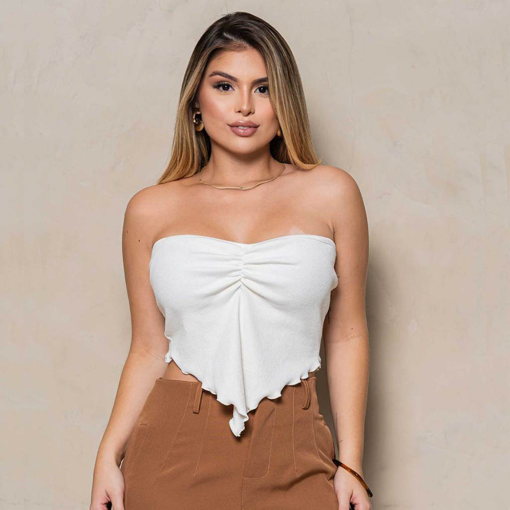 Cropped Tomara que Caia Ribana com Bojo, Conforto e Estilo Casual, Peça Chave do Verão