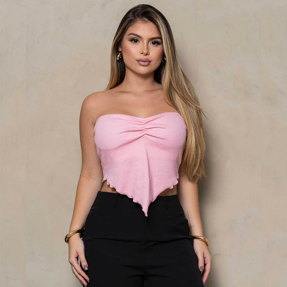 Cropped Tomara que Caia Ribana com Bojo, Conforto e Estilo Casual, Peça Chave do Verão