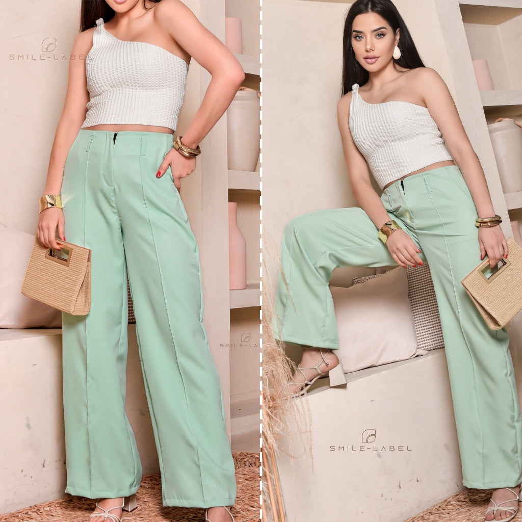 Calça Pantalona Feminina Alfaiataria Anastácia com Bolso